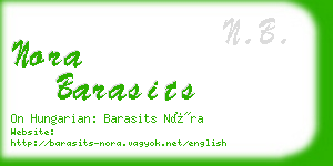 nora barasits business card